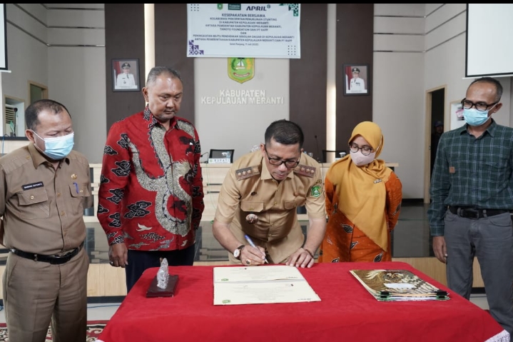 Bupati MoU Dengan PT RAPP Dan Tanoto Foundation Terkait Stunting Dan