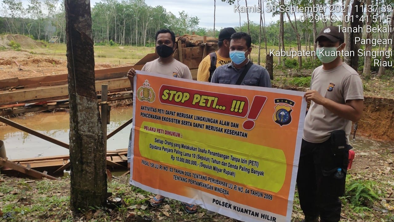 Kapolsek Kuantan Hilir Sikat PETI di Kasang Limau Sundai