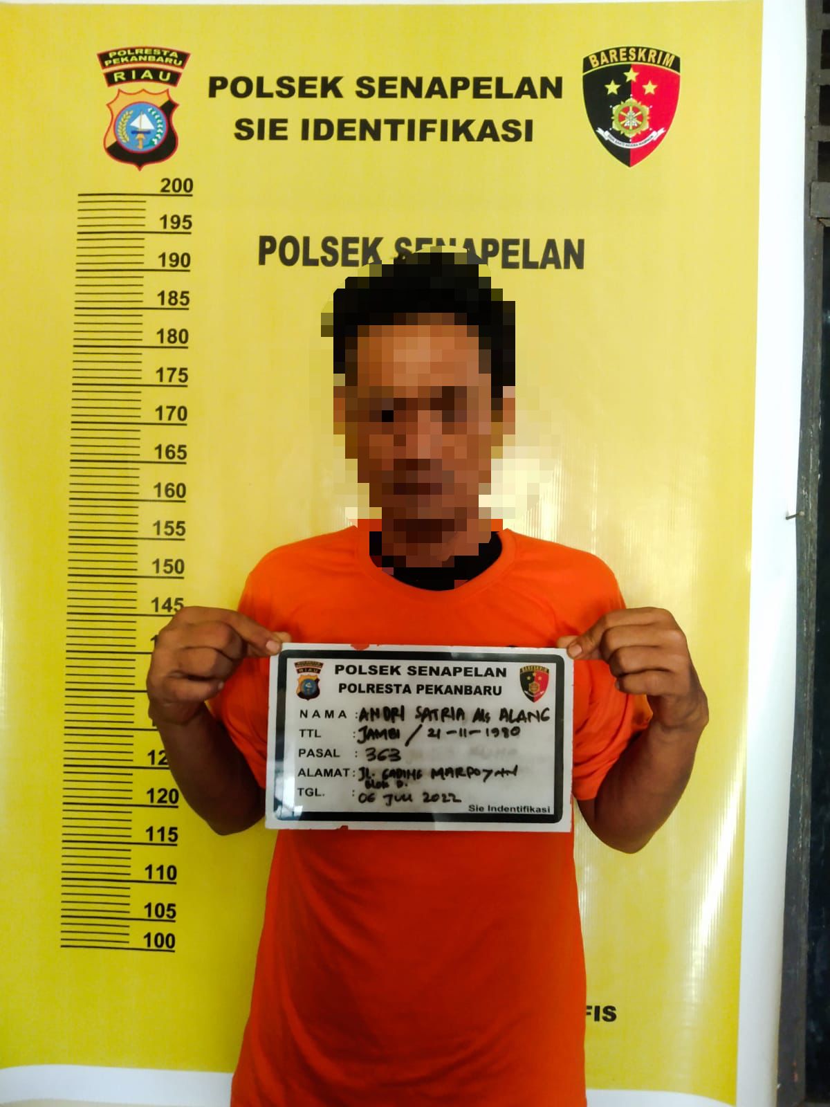 Pelaku Curanmor berhasil ditangkap oleh Tim Opsnal Jembalang Polsek Senapelan