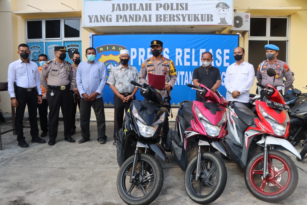 Polres Kuansing melaksanakan Press Release Kasus Tindak Pidana Curanmor