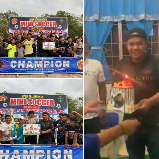Diakhir Penutupan Open Turnamen Mini Soccer, Dodi Irawan Dikejutkan Kue Ulang Tahun Dengan Takline Bakaghojoo
