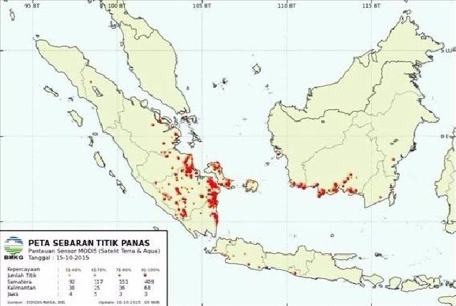 BMKG Hari Ini Mencatat 22 Titik Hotspot Di Riau