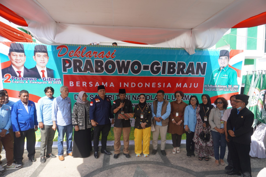 Ketum DPP SANTRI Tani NU, H T Rusli Ahmad SE MM dan Jajaran Resmikan Posko Pemenangan Prabowo - Gibran
