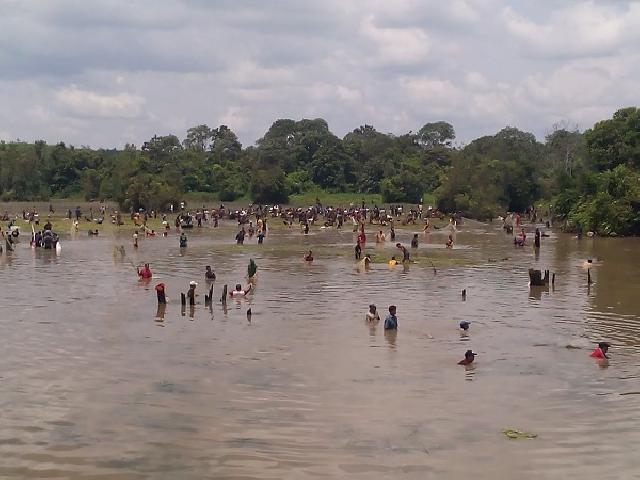 Masyarakat Kampar Gelar Event Tradisional Maawuo danau Bokuok