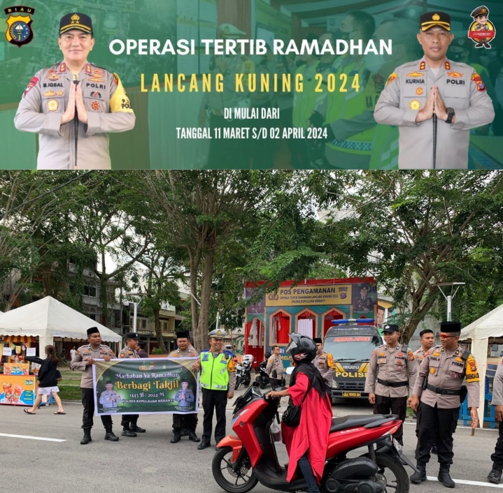 Ops Tertib Ramadan LK 2024  Polres Meranti  Berbagi Takjil ke Pengguna Jalan