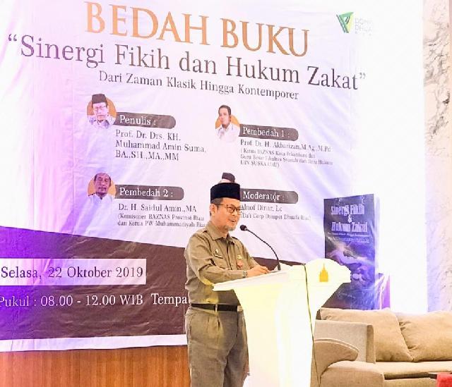 Karo Kesra Masrul Kasmy Wakili Gubernur Riau Buka Bedah Buku Sinergi Fiqih dan Hukum Zakat