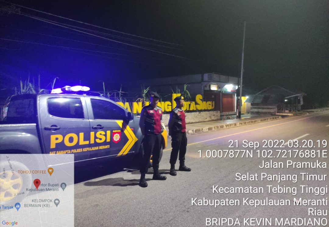 Tindaklanjuti Arahan Kapolda Riau, Personel Polres Meranti Gelar Patroli Rutin Harkamtibmas Pada Jam Rawan