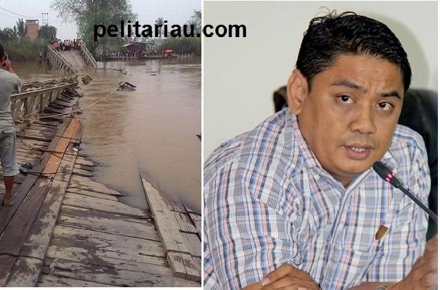 Jadi Icon Insel, DPRD Inhil Minta Cepat Bangun Jembatan Reteh Yang Ambruk