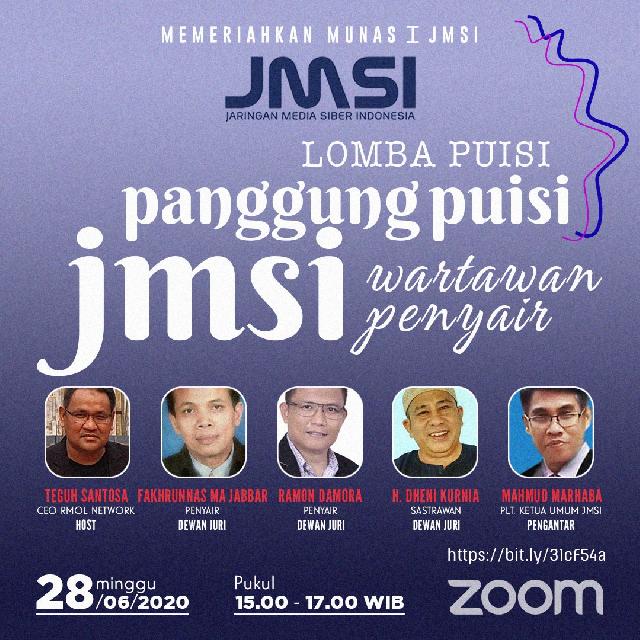 Jelang Munas, JMSI Taja Lomba Baca Puisi antar Wartawan se-Indonesia 