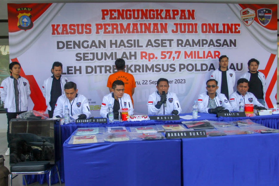 Subdit V Ditreskrimsus Polda Riau, Berhasil Ungkap Kasus Judi Online Dengan Omset  Rp57,7 Miliar