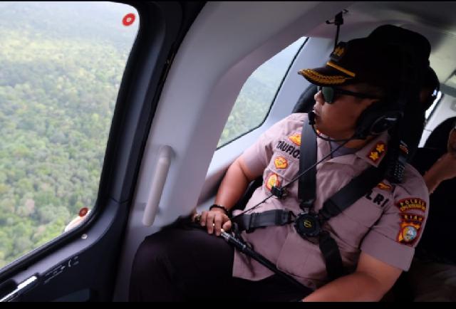 Perdana Kapolres Kepulauan Meranti AKBP Taufiq Lukman Nurhidayat SIK MH Patroli Lewat Udara