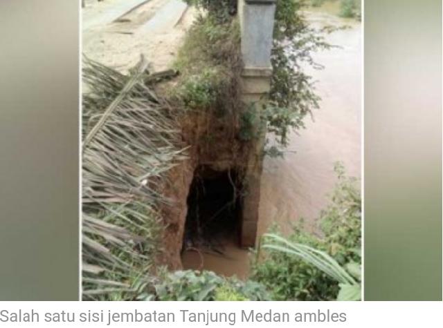 Salah Satu Sisi Jembatan Tanjung Medan Ambles, DPRD Rohul Minta PUPR Segera Perbaiki