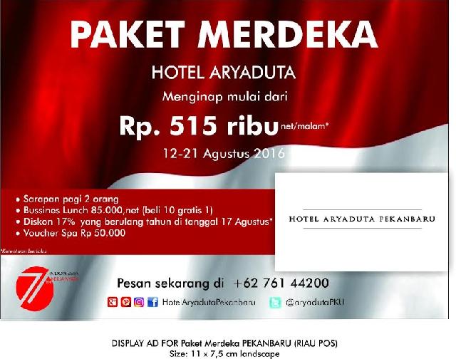 Hotel Aryaduta Pekanbaru Luncurkan Paket Merdeka