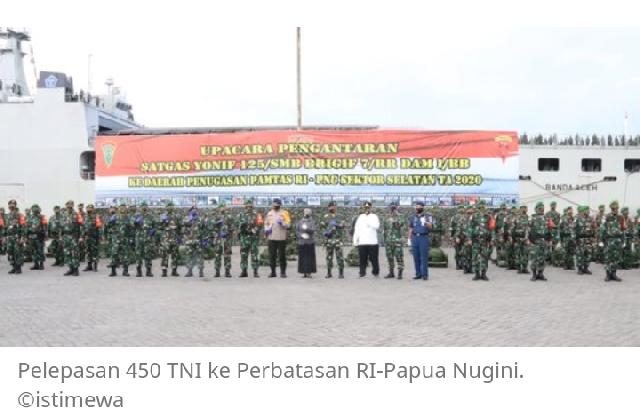 450 Anggota Yonif 125 Dikirim ke Perbatasan RI-Papua Nugini
