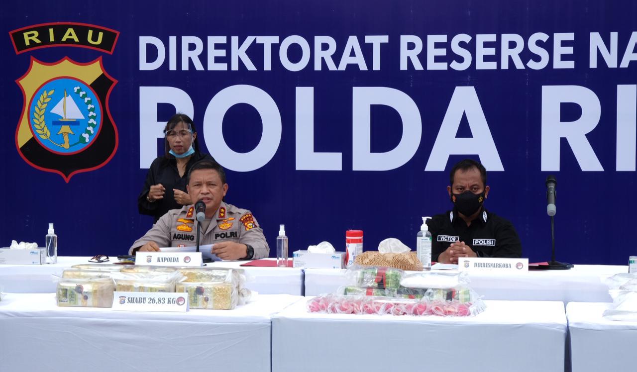 Musnahkan 26,83 KG Sabu, Kapolda Terus Buru Pengedar Dan Kita Wujudkan Riau Bebas Narkoba