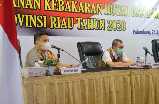 Tindaklanjuti Instruksi Presiden,Polda Riau Gelar Rapat Koordinator Kesiapan Penanganan Karlahut