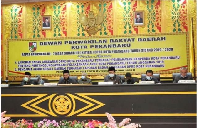 DPRD Pekanbaru Paripurnakan Laporan Banggar Terkait Pelaksanaan LPP APBD TA 2019