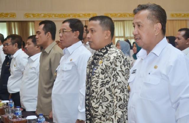 Wardan Beserta Wabup dan Ketua DPRD Inhil Ikuti Rakor Supervisi Pencegahan dan Penindakan Korupsi