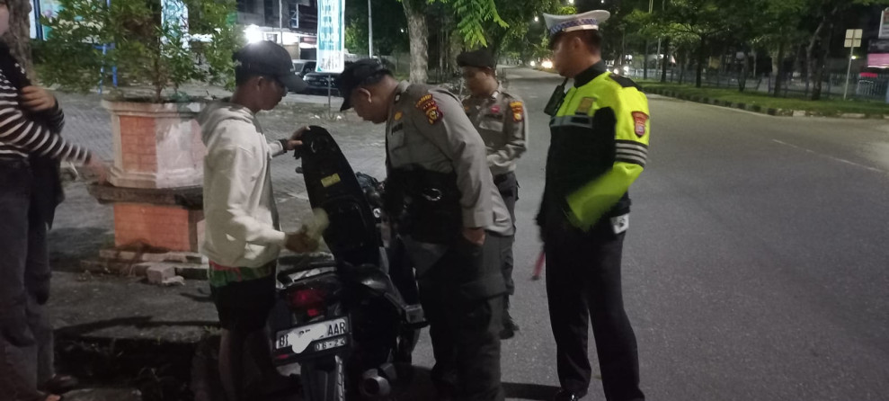 3 Unit Sepeda Motor Diamankan Polsek Bukit Raya, Saat Razia Balap Liar Dan Knalpot Brong Di Jalan Arifin Ahmad Pekanbaru
