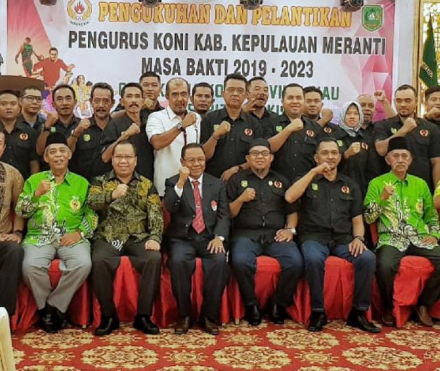 Hendrizal Nahkodai KONI Meranti  Bupati Hadiri Pengukuhan Pengurus KONI Meranti 2019-2023
