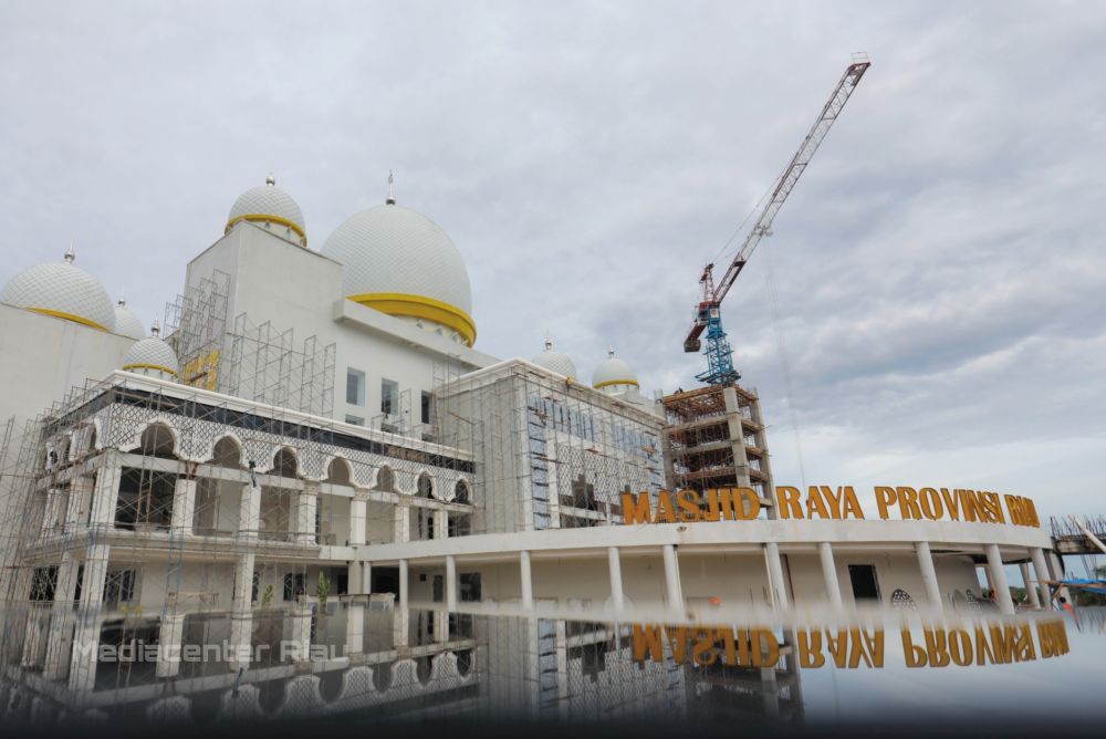 Pembangunan Menara Mesjid Raya Provinsi Riau Dihentikan, Ini Penjelasan Dinas PUPR-PKPP
