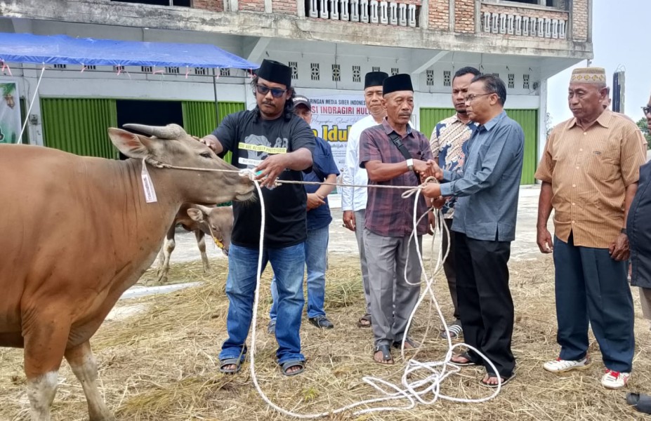 Agrinas Palma Nusantara dan Pemda Inhu Kurban 2 Sapi Untuk Wartawan di JMSI