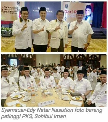 PKS Serahkan SK Dukungan ke Syamsuar-Edy Natar Nasution
