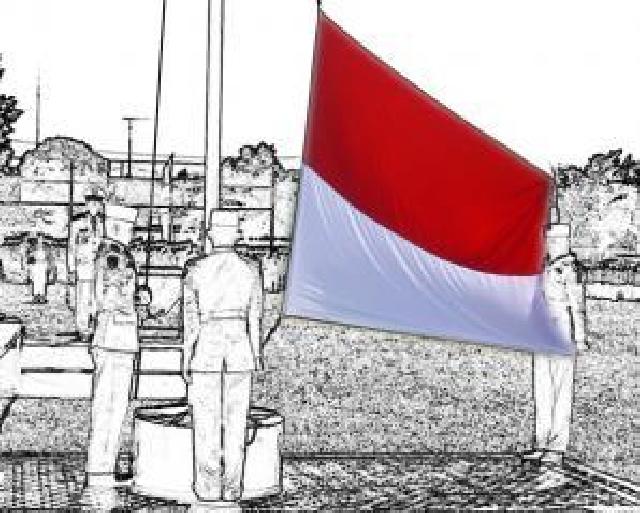  Danpos Koramil 02/Tebing Tinggi Upacara Bendera di SD Negeri 25 Selatpanjang