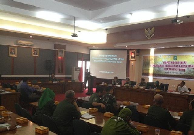 Rapat kordinasi Penanganan Kebakaran Lahan dan Hutan di Provinsi Riau