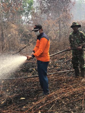 Sekda Meranti Tinjau Lokasi Kebakaran Lahan di Desa Sokop Kecamatan Rangsang