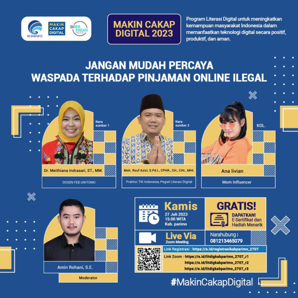 Webinar Literasi Digital, Moh Rouf Azizi Jadi Narasumber di Sulawesi Tengah