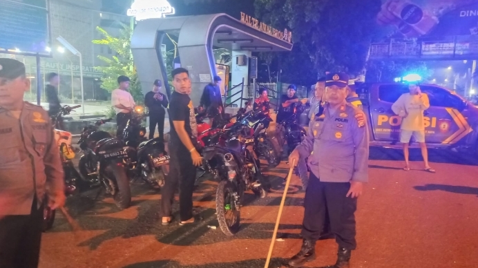Polsek Bukit Raya Amankan 16 Unit Sepeda Motor Berknalpot Brong