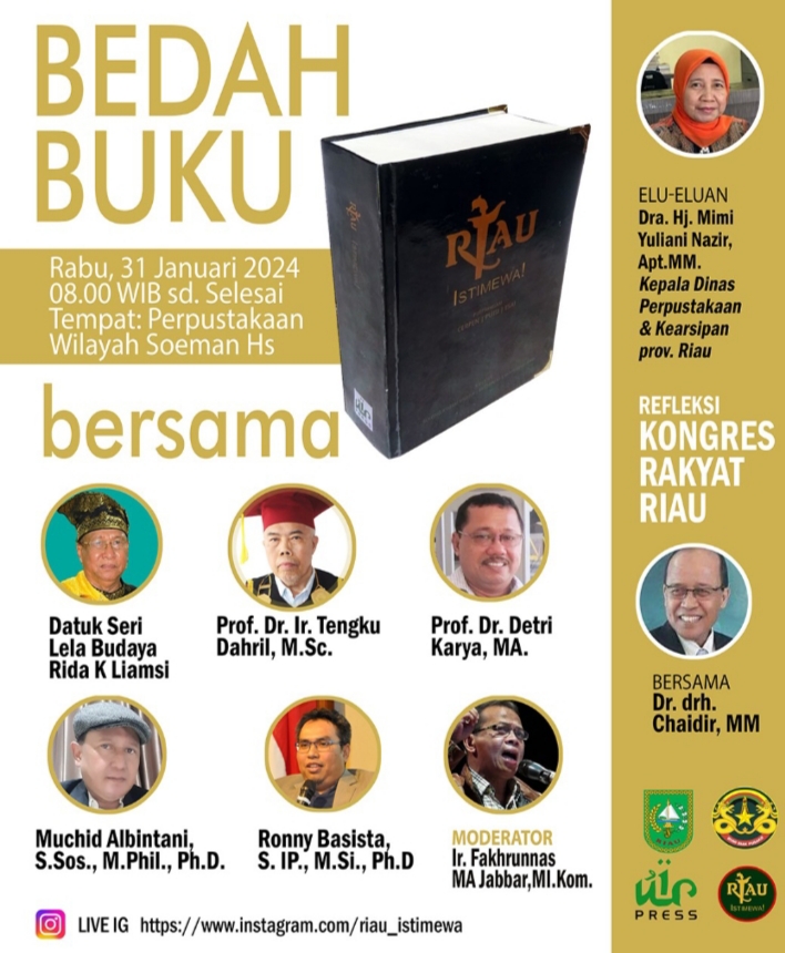 Besok, Bedah Buku Riau Istimewa