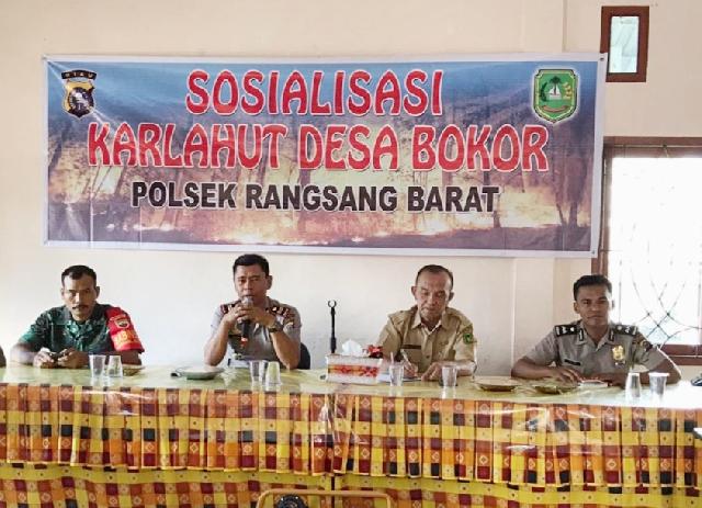 Desa Bokor Jadi Target Sosialisasi Karhutla Polsek Rangsang Barat
