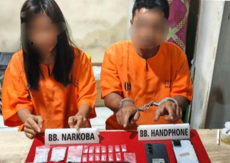 Satresnarkoba Kampar Bongkar Jaringan Sabu Pasangan Kekasih di Tapung