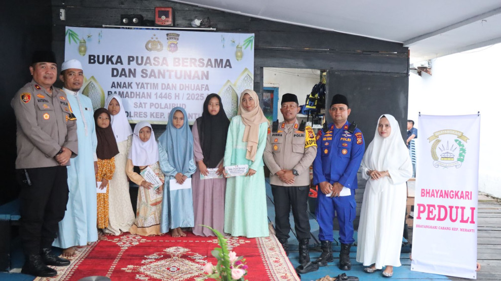 Polres Meranti Buka Puasa Bersama Anak Yatim dan Dhuafa di Sat Pol Airud