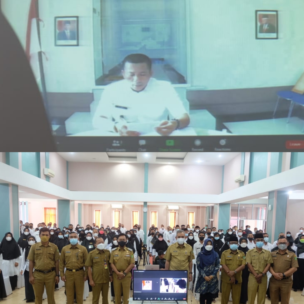 Bupati H Muhammad Adil SH Membuka Pelaksanaan Ujian Dinas dan Penyesuaian Ijazah Pegawai Negeri Sipil Secara Virtual