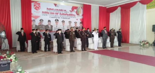 Bupati Kuansing, H Mursini Pimpin Upacara Bendera HUT Kemerdekaan RI 75