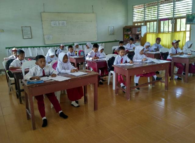Sebanyak 215 Siswa-i SDN 1 Tanjung Samak Ujian Semester Ganjil