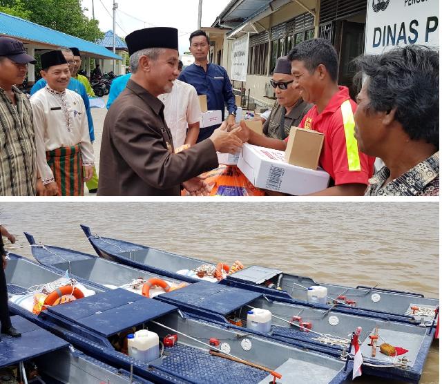Wabup Meranti Serahkan Bantuan 6 Unit Kapal Kepada Kelompok Nelayan Harap Kedepan Jadi Nelayan Mandi