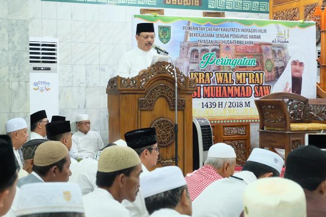Said Syarifuddin Ikuti Isra' Mi'raj Nabi Muhammad SAW Di Masjid Al Huda, Tembilahan
