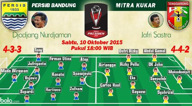 Menang atas Mitra Kukar 3-1, Persib Lolos ke Final Piala Presiden