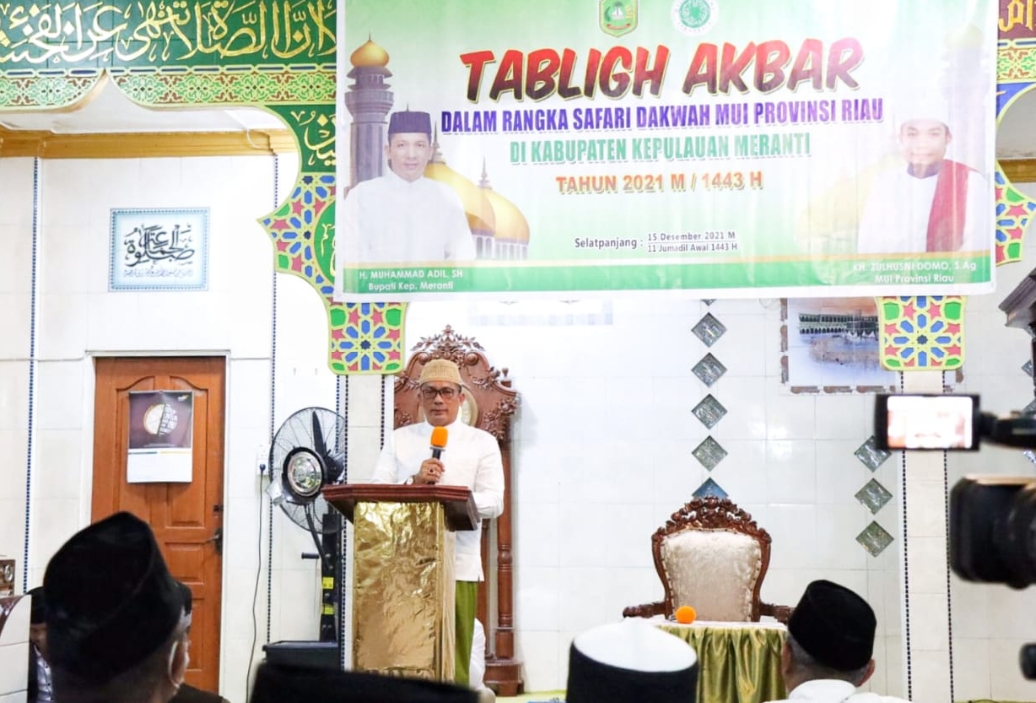 Bupati H Muhammad Adil SH Hadiri Tabligh Akbar Bersama Ketua MUI Provinsi di Meranti