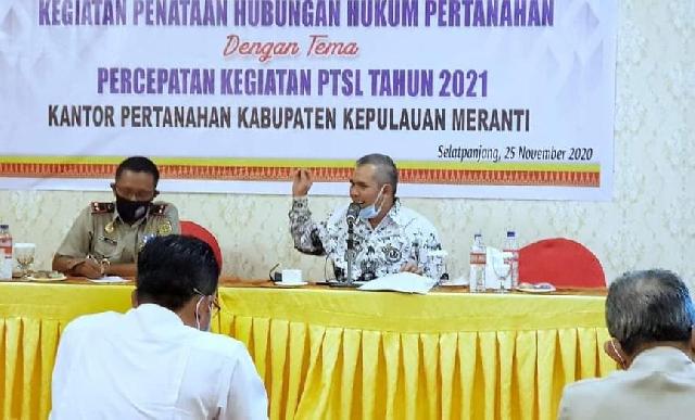 Sekda Meranti Ikuti Sosialisasi Percepatan PTSL 2021, Harap BPN Meranti Fasilitasi Pelepasan Kawasan PIPPIB Meranti
