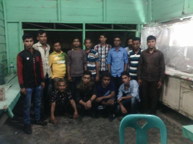 Polres Rohil Amankan 14 WNA Asal Bangladesh