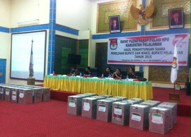 Hasil Pleno Hasil Hitungan Rekapitulasi KPU Pelalawan HAZA Unggul 1.13  Persen