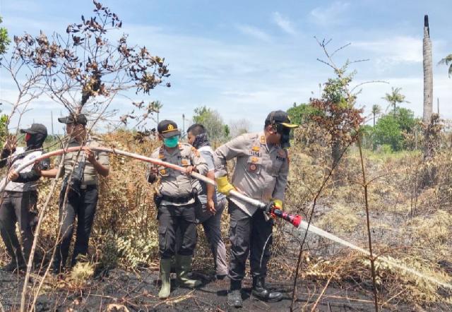 Diduga Dari Puntung Rokok 2 Hektar Lahan Desa Tengayun Raya Terbakar