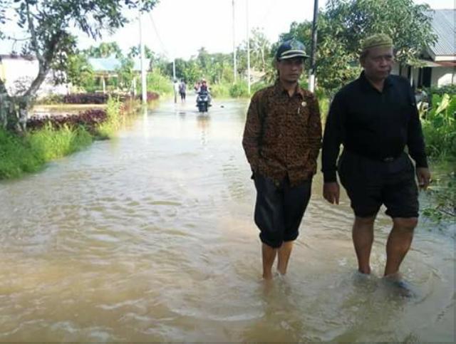 Malik Siregar Tinjau Lokasi Banjir di Inhu, Ini Harapannya